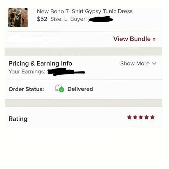 RESTOCKED NWT-  Boho T- Shirt Gypsy Tunic Dress - Picture 7 of 8